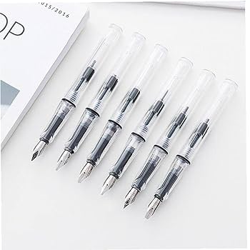 Amazon | 万年筆 違うペン先6本セット 透明軸 0.7mm 1.1mm 1.1
